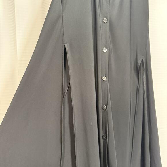 Sympli Long Vest Button Cardigan Black Jersey Knit Women’s Size 8 - Picture 3 of 7